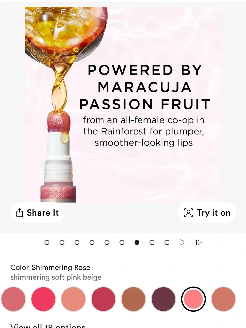 tarte Maracuja Juicy Plumping Lip Oil in Shimmering Rose